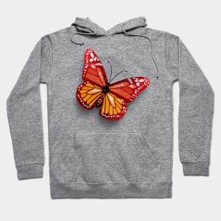 Digital Colourful Red Butterfly Hoodie